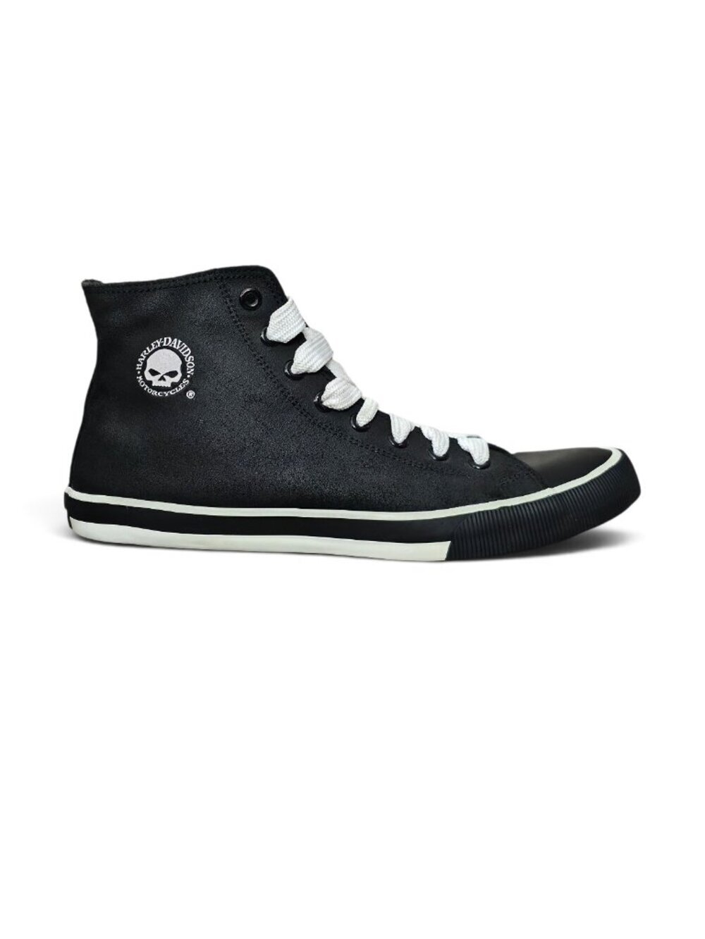 Harley Davidson Men's Baxter Leather Skull High Top Sneaker Shoe Size 11 Black